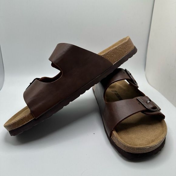 CUSHIONAIRE Women's Cork Footbed Sandal With +Comfort 8.5 BROWN - Picture 7 of 7